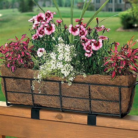 flower box for 2inch wide metal rail|deck rail planters.